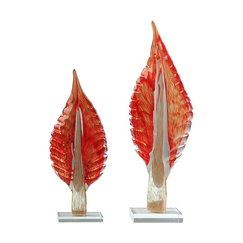 现抽代轻玄奢象树摆件叶琉璃简约手工别墅客厅关装饰桌面软装ULQ