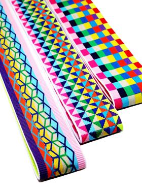 厂家现货民族风彩色电脑提花高弹仿尼龙松紧带裙腰裤头外用橡筋