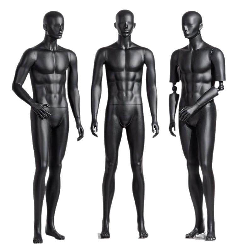 高档哑黑男模特道具全身展示架男装服装店橱窗陈列展示假人模特架