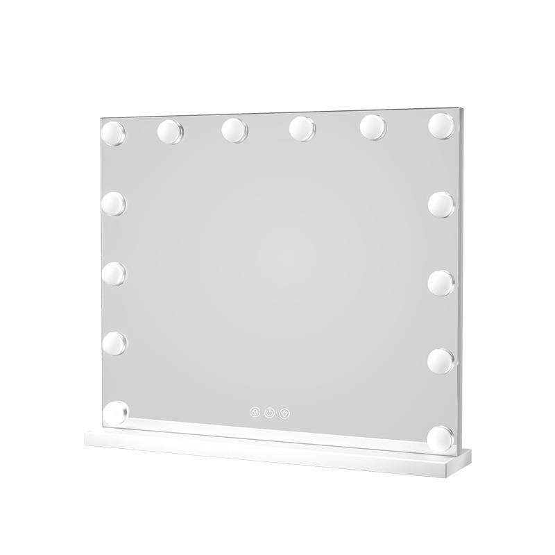 热卖欧式方形led化妆镜14珠好莱坞铁艺镜带灯泡桌面美妆镜
