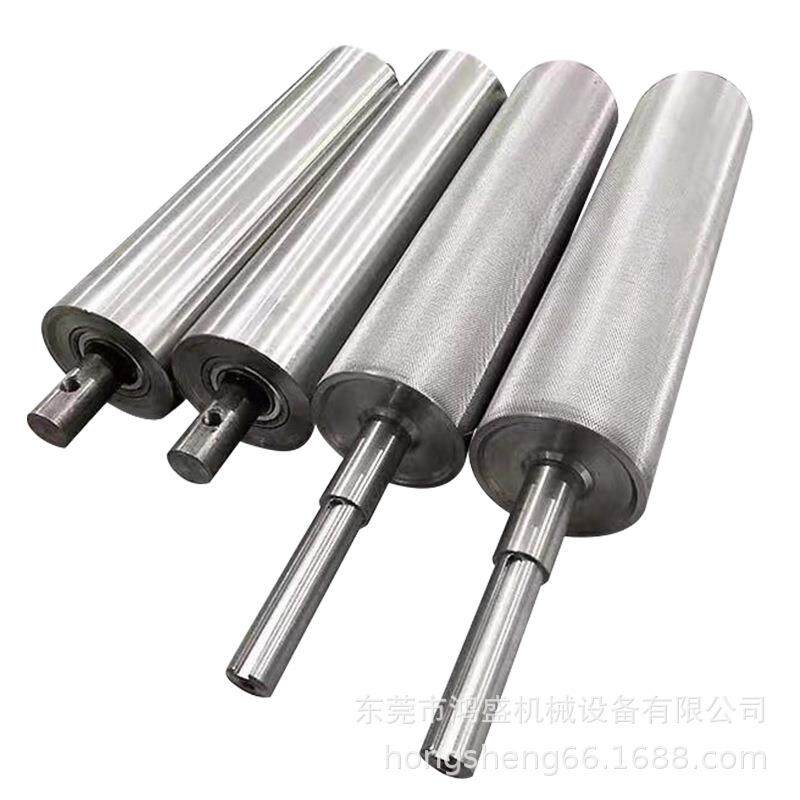 主从动滚筒流水线托辊动力辊筒不锈钢滚轴双链轮滚轴包胶滚轮