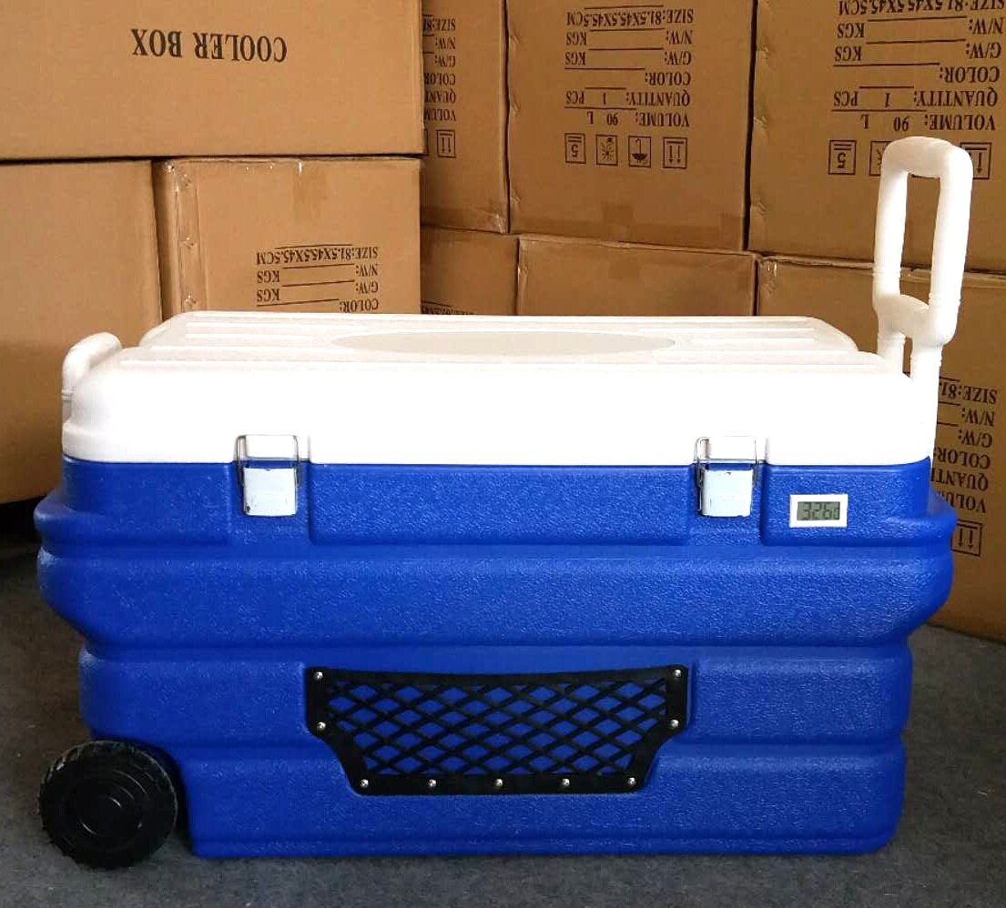 带轮90L100升保温箱冷藏运输箱保鲜冷链外卖送餐箱