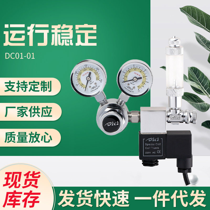 迪茨电磁大双表DC01-01铜制水草表草缸海缸减压表CO2气表