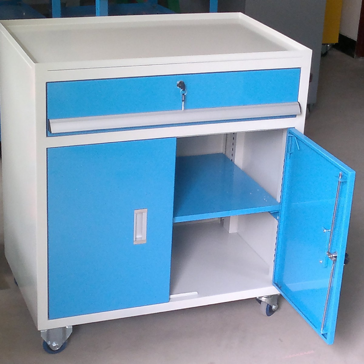 多功能钢制重型工具柜 两抽一斗挂板工具柜