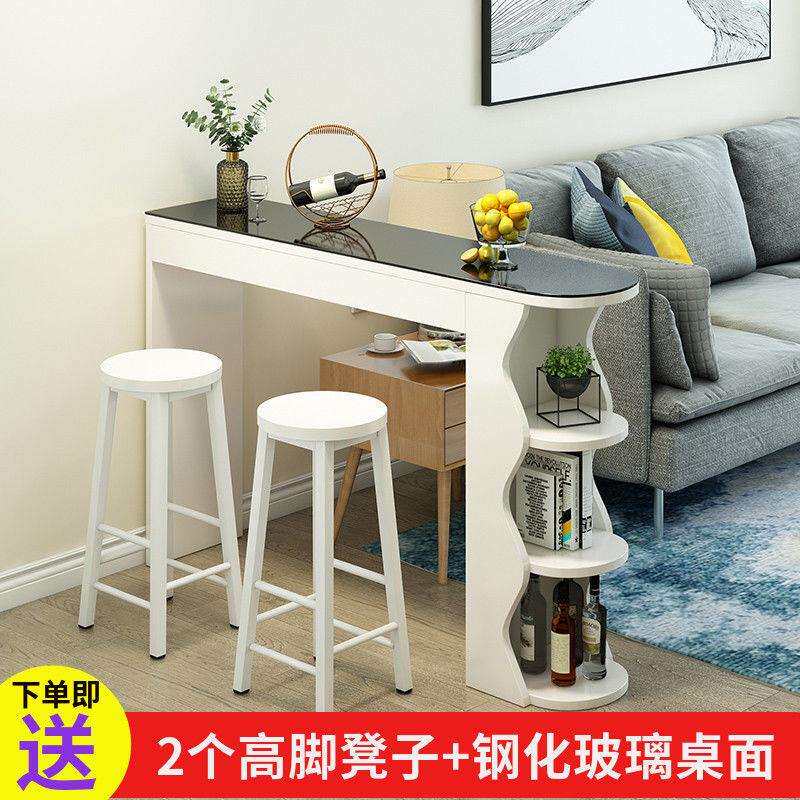 靠墙吧台桌家用高脚桌现代简约酒柜隔断柜客厅餐厅餐桌小户型阳台