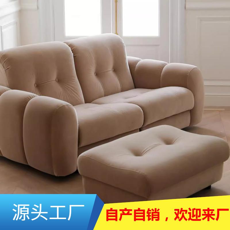 美式极简家用客厅双三人布艺组合简约现代小户型单人休闲沙发热销