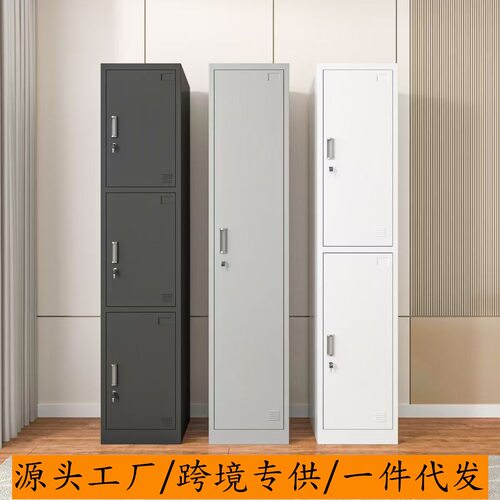 跨境单门更衣柜宿舍带锁员工储物柜铁皮柜钢制柜更衣箱办公室衣柜