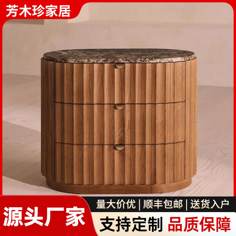 欧式实木卧室床头柜抽屉家用小户型床边柜沙发边几储物整理柜设计