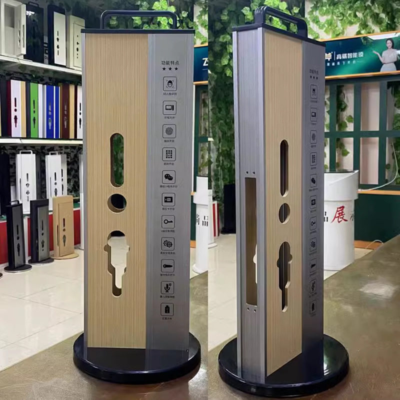 锁架展示架子锁架指纹锁防盗门旋转铝合金木板铝合金组合