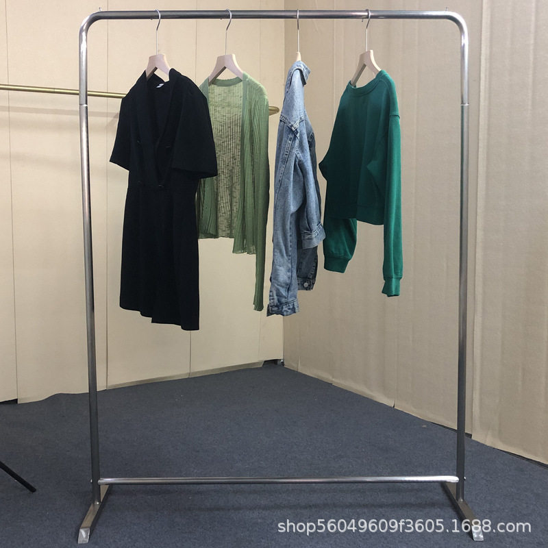 不锈钢服装展示架挂衣架店陈列衣服架多尺寸可选货架中岛架双杆