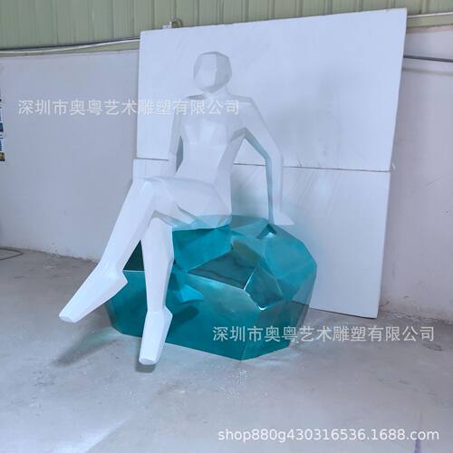 抽象人物雕塑创意软装饰品酒店大堂装置艺术品样板房大型落地摆件