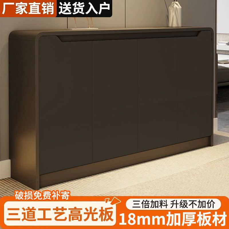 2026年新品复古鞋柜风现代简约门口高级玄关对开门耐用鞋柜收纳柜