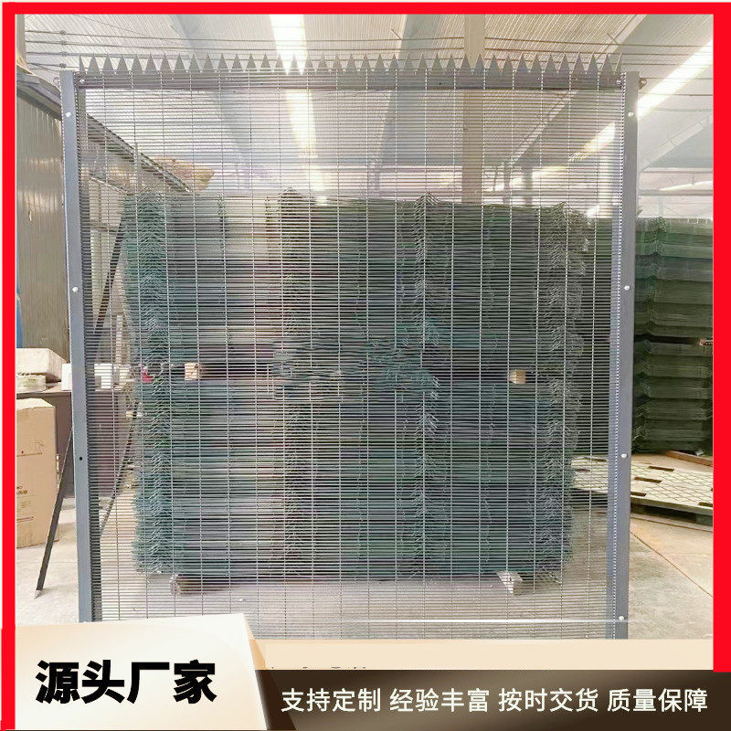 监狱防攀爬网 358密纹网围栏 加密加粗钢网墙 透空异型桃型柱围栏