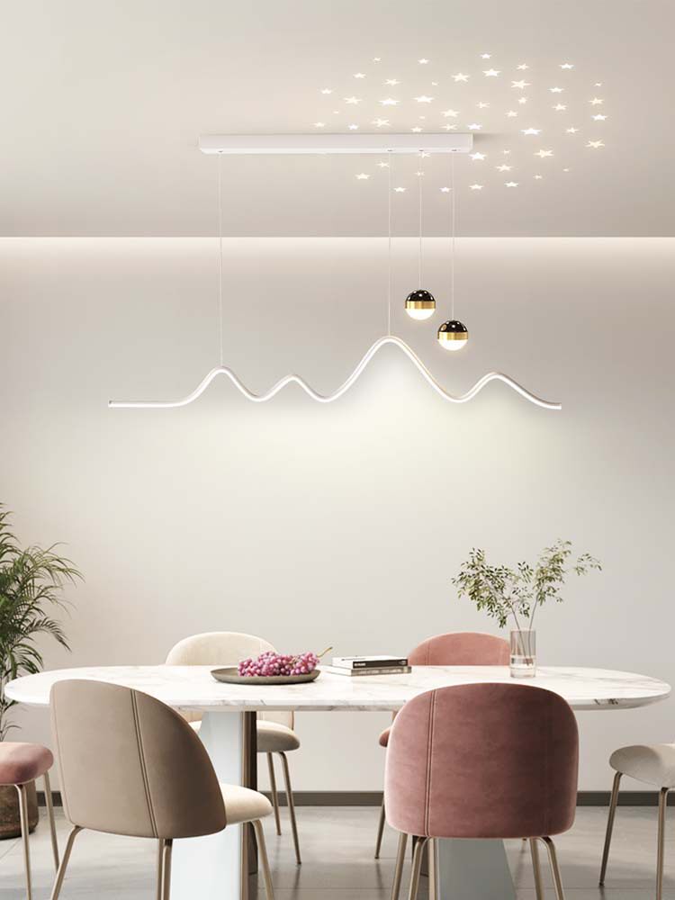 奶油风餐厅吊灯创意个性艺术网红星空顶餐桌吧台水晶灯具