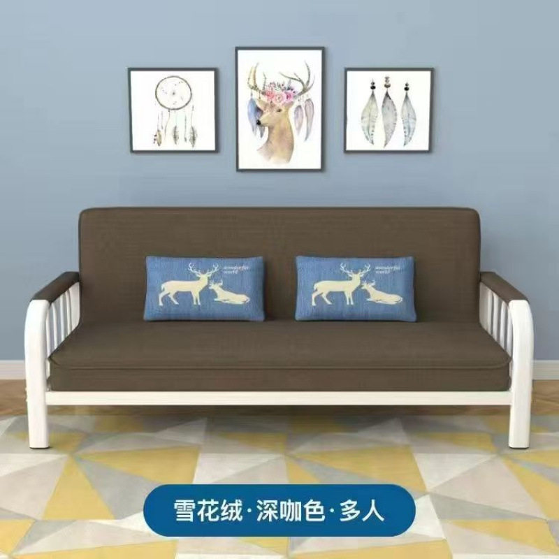 小户型多功能沙发床出租房两用布艺铁架折叠一体床现货