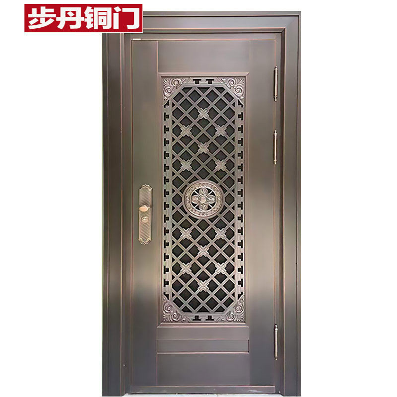 步丹铜门防盗门入户门定制夏季通风门中门别墅大门进户门不锈钢门