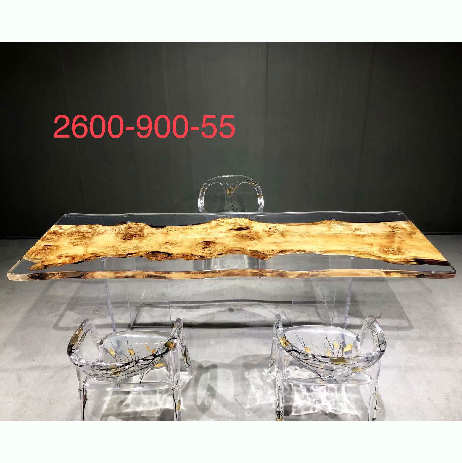 环氧树脂大板桌客厅软装设计方形杨木原木茶桌餐桌现货
