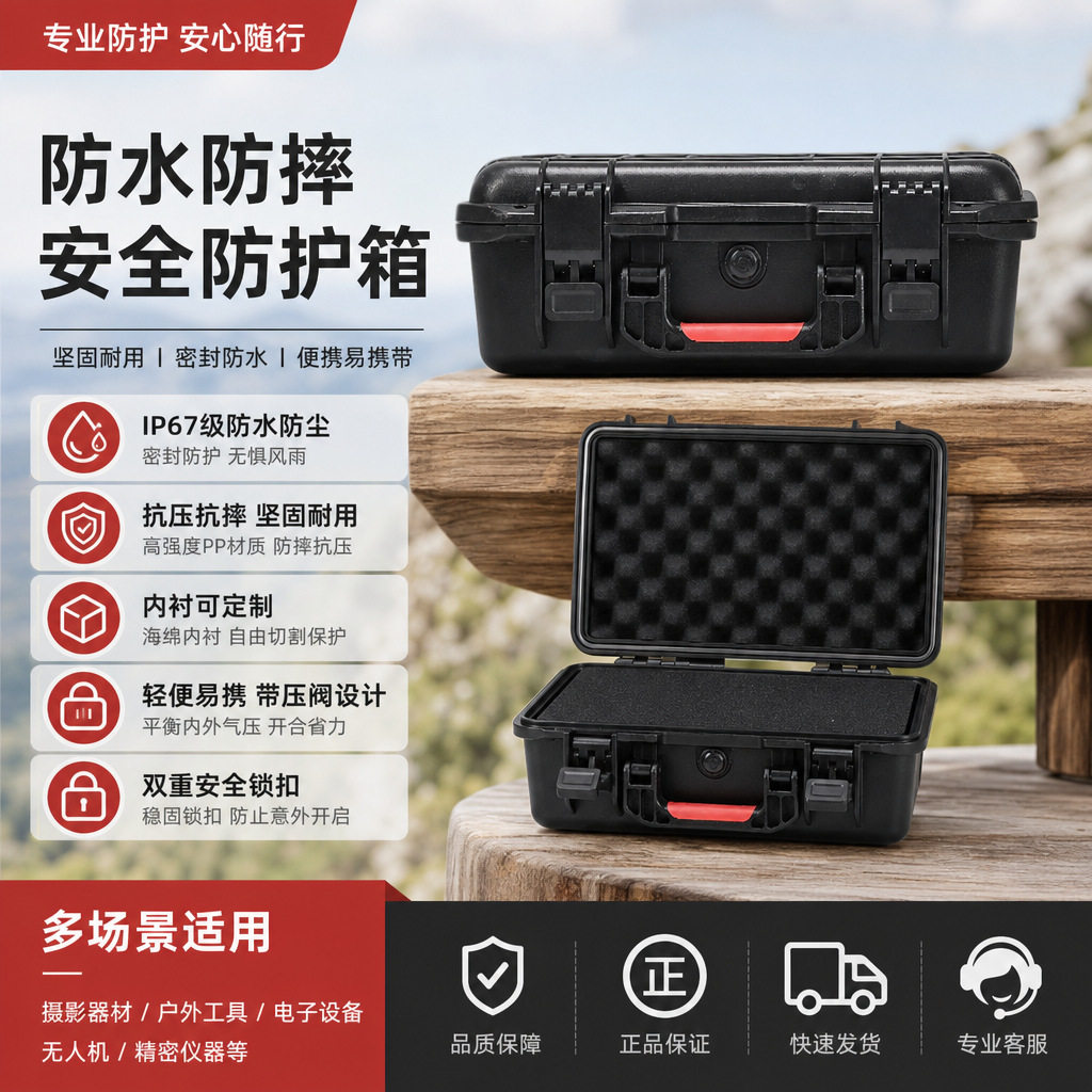 密封防水防震安全仪器设备硬pp塑料手提箱子应急多功能工具防护箱