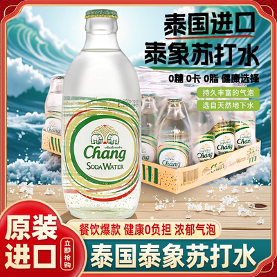 泰国大象气泡水整箱24瓶旗舰店进口无糖饮料解腻混搭泰象苏打水