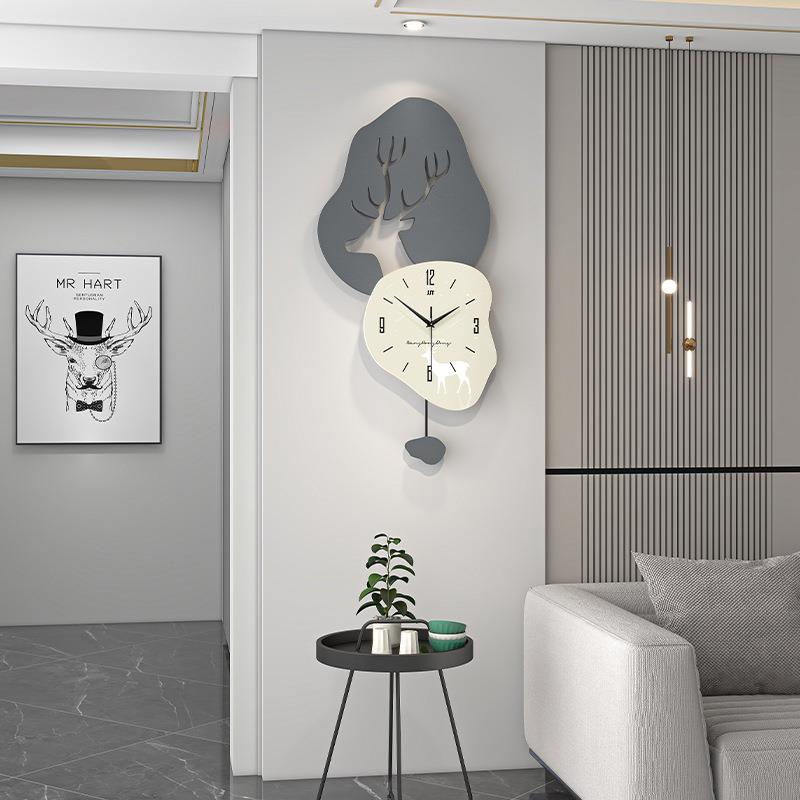 现代简约挂钟客厅时尚个性创意餐厅玄关背景装饰钟表时钟挂墙家用