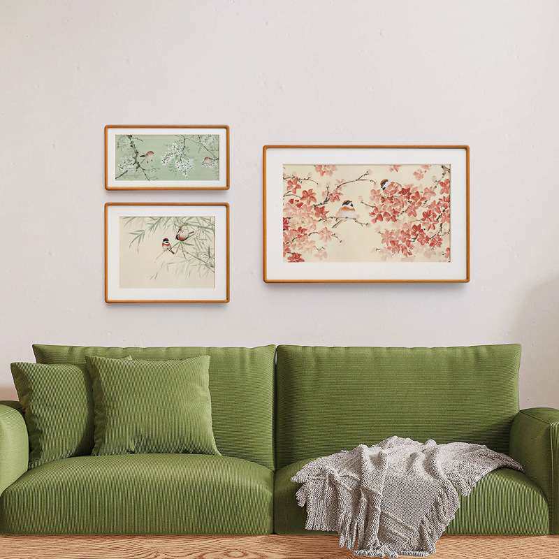 花鸟画 成双对情侣爱情寓意好床头沙发卧室原木风日式高级感挂画