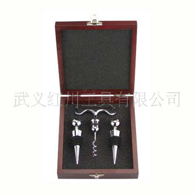 供应豪华精美仿红木三件套酒吧工具套装系列酒具复古不锈钢