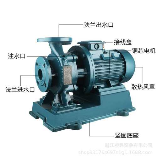 ISW卧式管道离心泵380V锅炉耐高温冷热水循环泵地暖工业增压泵220