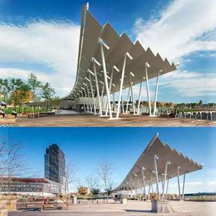 不锈钢景观廊架亭子长廊钢结构廊架户外公园造景异形廊架图纸深化