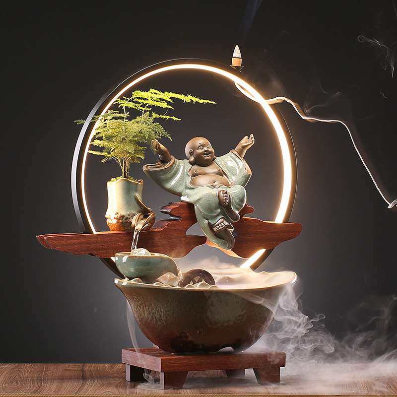 招财流水摆件创意假山喷泉循环加湿器陶瓷家居办公室桌面开业礼品,家居饰品,装饰摆件,淘宝优惠券,粉丝福利购,淘宝优惠卷