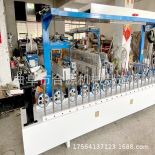 玻镁钙板密度板实木皮包覆机 6米机身一机多规格 门套线条覆膜机