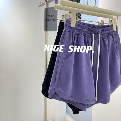 速发闲大码00斤韩版休特运动短裤装裤居家外搭百穿宽松高腰热裤