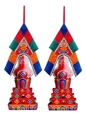 速发百尊总集朵玛西藏法器朵o堂供品师不丹实木尼泊尔工艺彩绘上