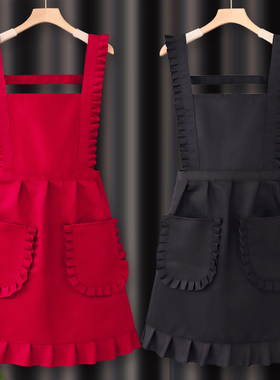 速发围裙公主风厨房家用专棉golo印字餐饮纯用花店工作服式