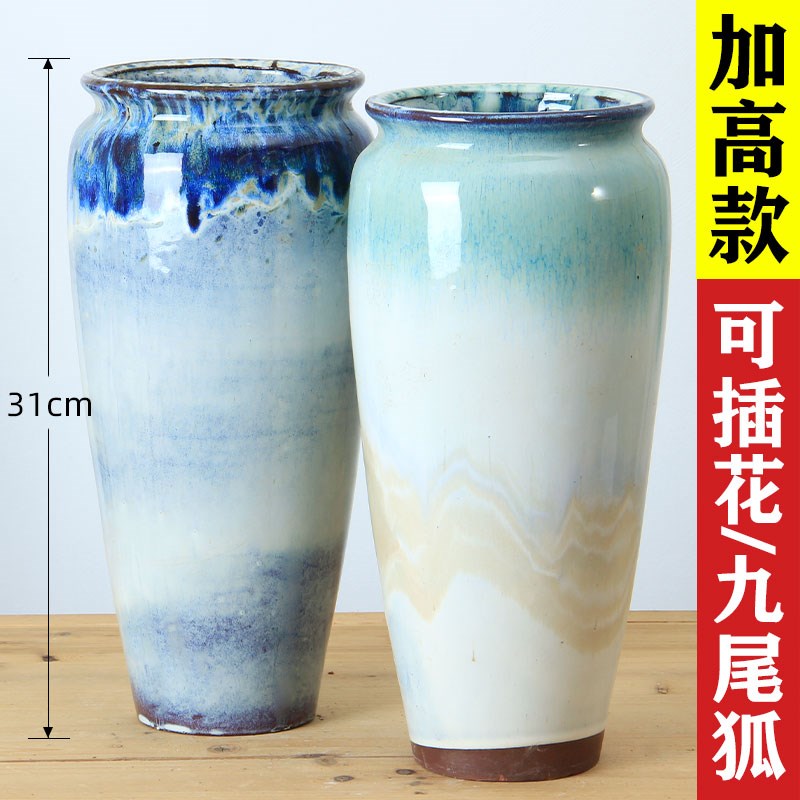 速发花肉植物老桩多盆陶瓷细复九尾狐直筒高古绿萝陶盆大