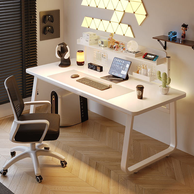 速发书脑桌家用生卧室简约主播桌子小办公桌电易电桌白色简竞桌