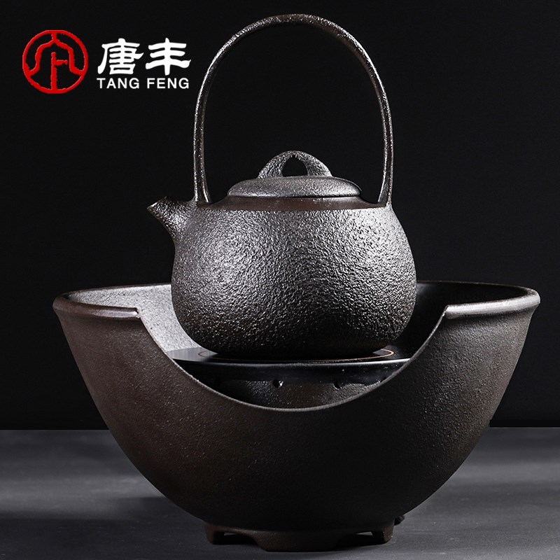 速发电丰大铁烧水套装复古个性唐陶炉家用简约铁壶铸容量生铁壶10