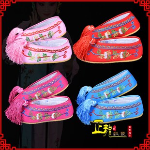 速发正龙戏装草剧越剧戏曲鞋戏剧花旦小姐绣花鞋子牛筋平京花底底