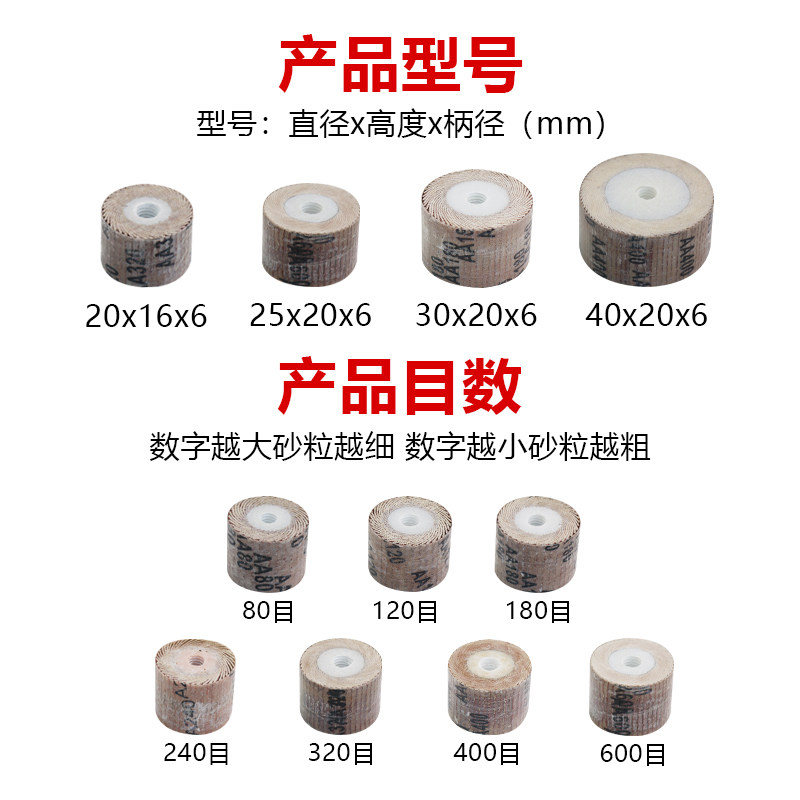 速发6m柄柄活抛百叶轮磨头木工砂纸柄光轮带m砂布轮电动砂纸圈电