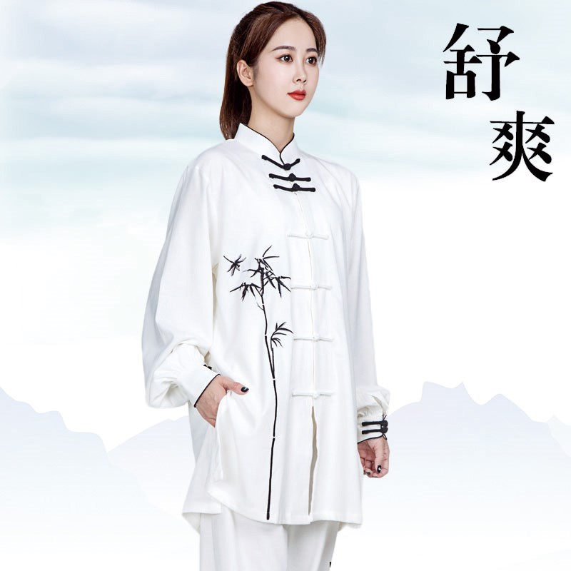 速发气0242款太极服中长款飘逸太极拳练功服洋新男式八段锦服装