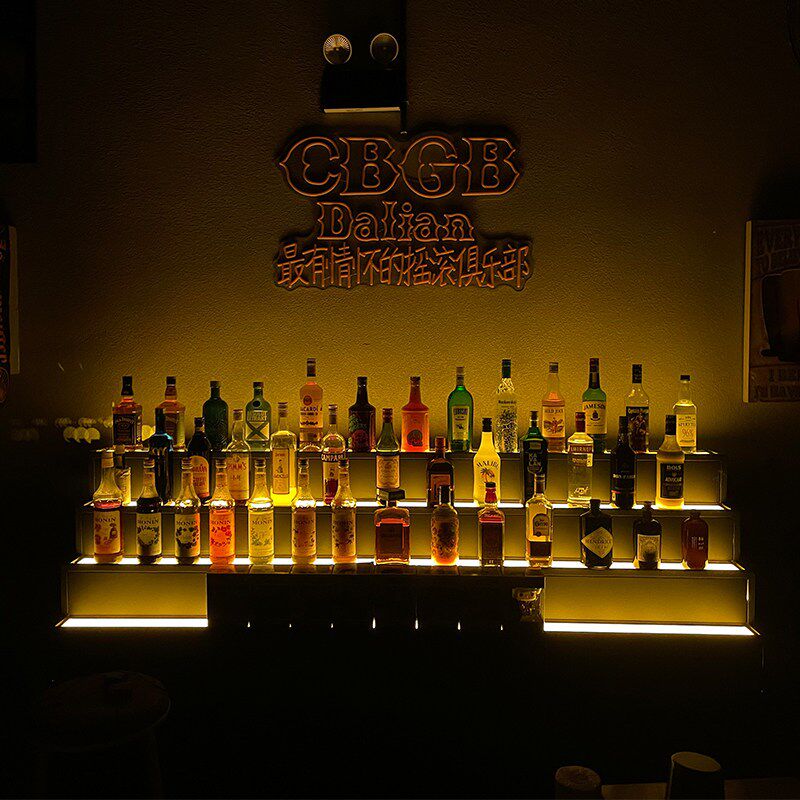 速发红酒柜酒吧吧台背景威士忌酒架客厅置物架餐厅靠墙时尚酒水展