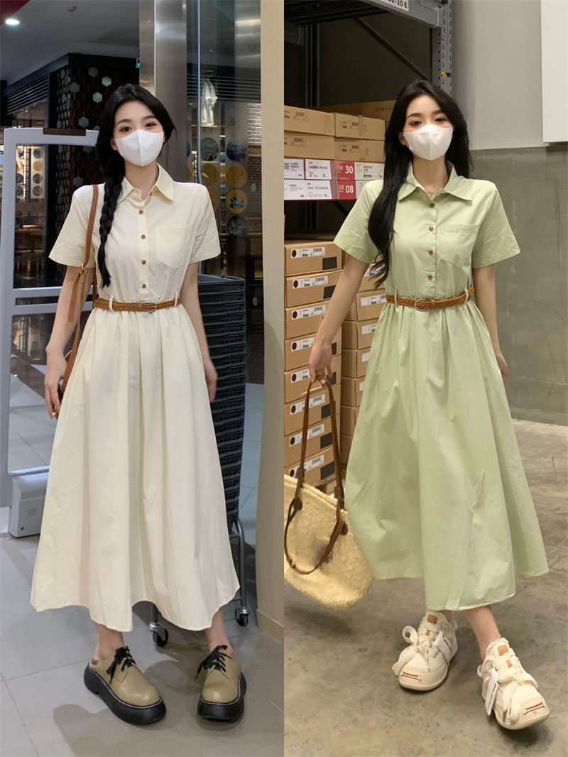速发大码微胖生衣o连p裙夏柔气质裙子遮肚温季长裙