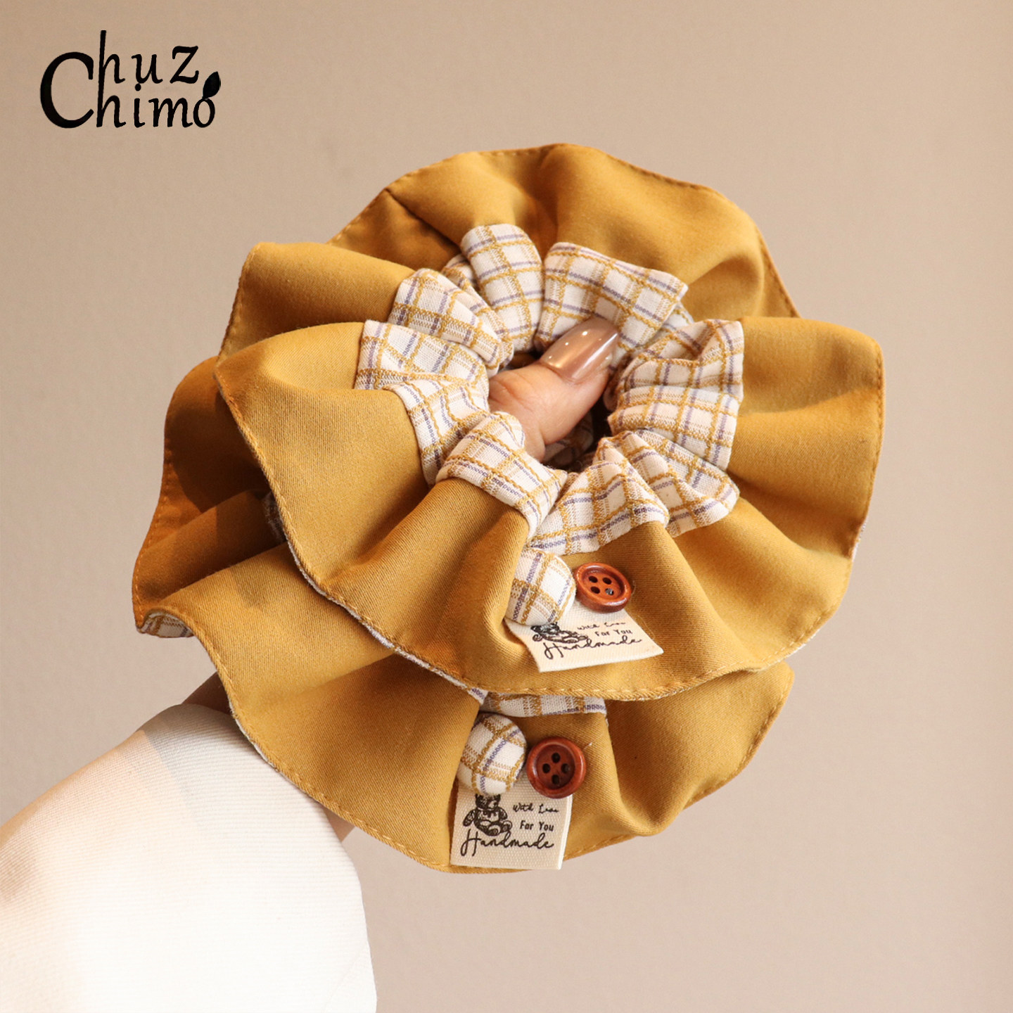 黄色系复古格纹撞色大肠发圈女花边布艺蝴蝶结气质高级感头绳发饰,饰品/流行首饰/时尚饰品新,发饰,淘宝优惠券,粉丝福利购,淘宝优惠卷