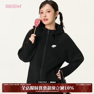 开衫 oversize重磅加厚款 早秋潮 连帽卫衣外套女秋冬季 Gbiaior美式