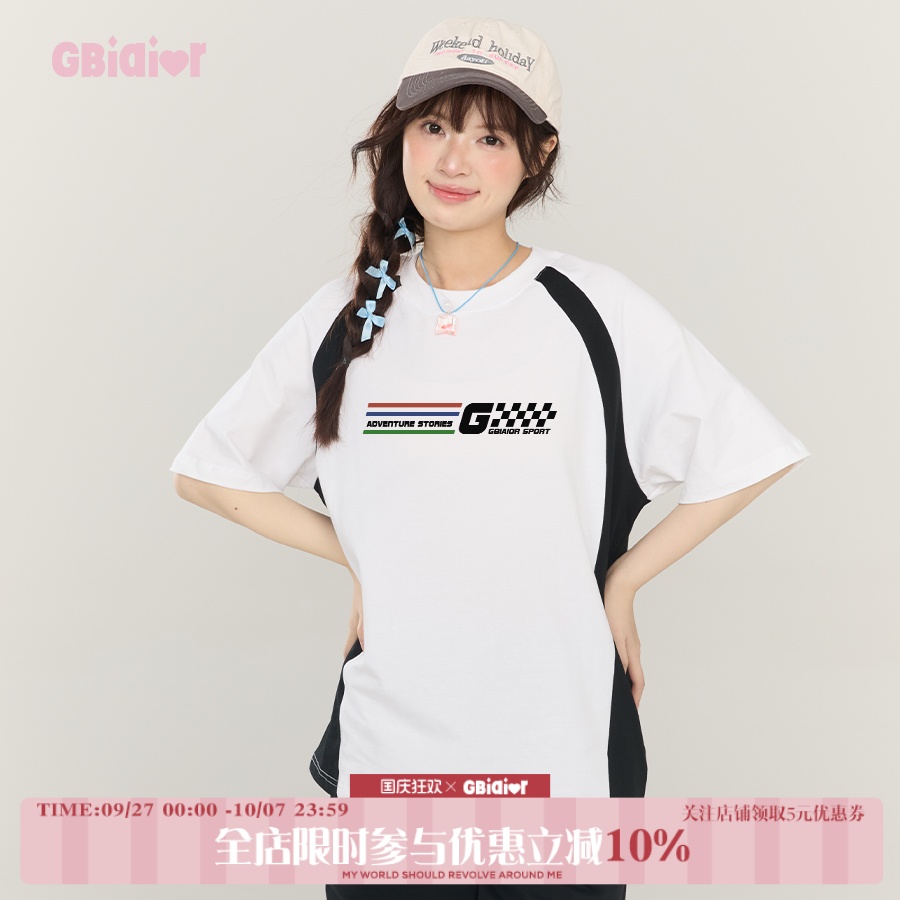 Gbiaior短袖休闲常规印花纯棉