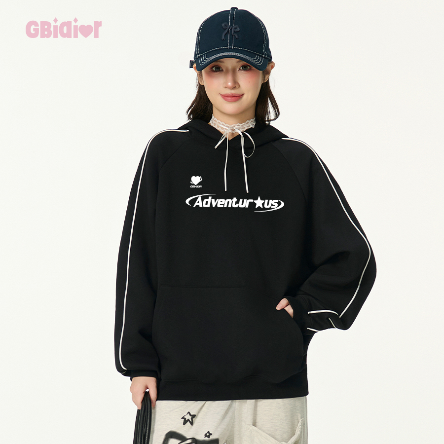 Gbiaior美式撞色连帽卫衣