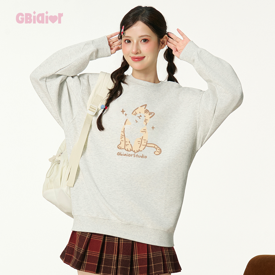 Gbiaior学院风休闲圆领卫衣