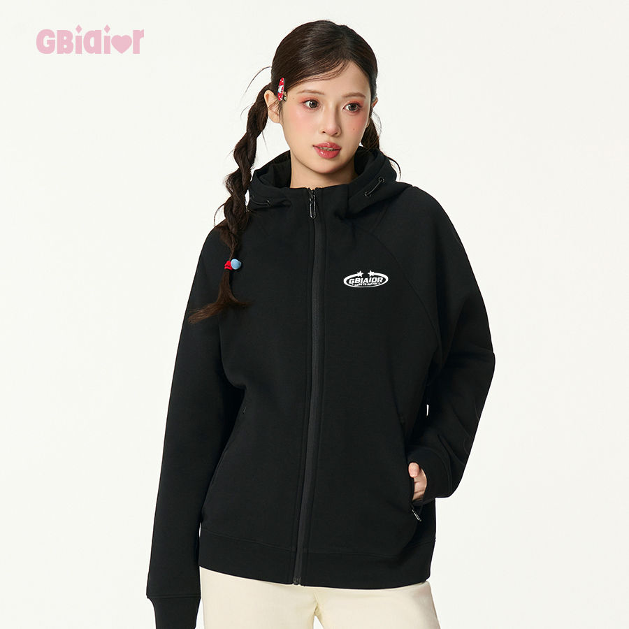 Gbiaior学院风休闲连帽拉链外套