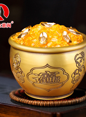 速发黄铜米缸铜纯制作百福缸罐黄铜百富缸大小铜缸客厅玄关卧室走