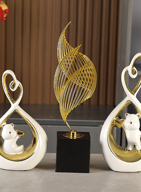 速发高视柜工件熊客厅酒柜装饰摆艺品轻奢电端家居乔迁礼物