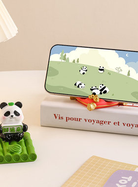 速发熊猫可爱创意装公室工位好面桌物办饰摆件生日礼物送生
